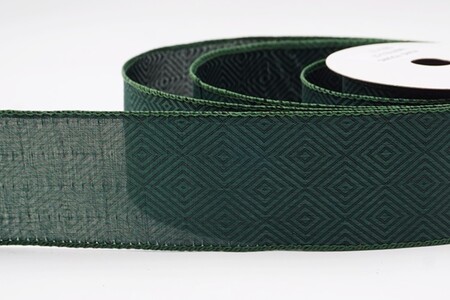 Groen geometrisch ruitpatroon tweed draadlint_KW0477GC-3-127